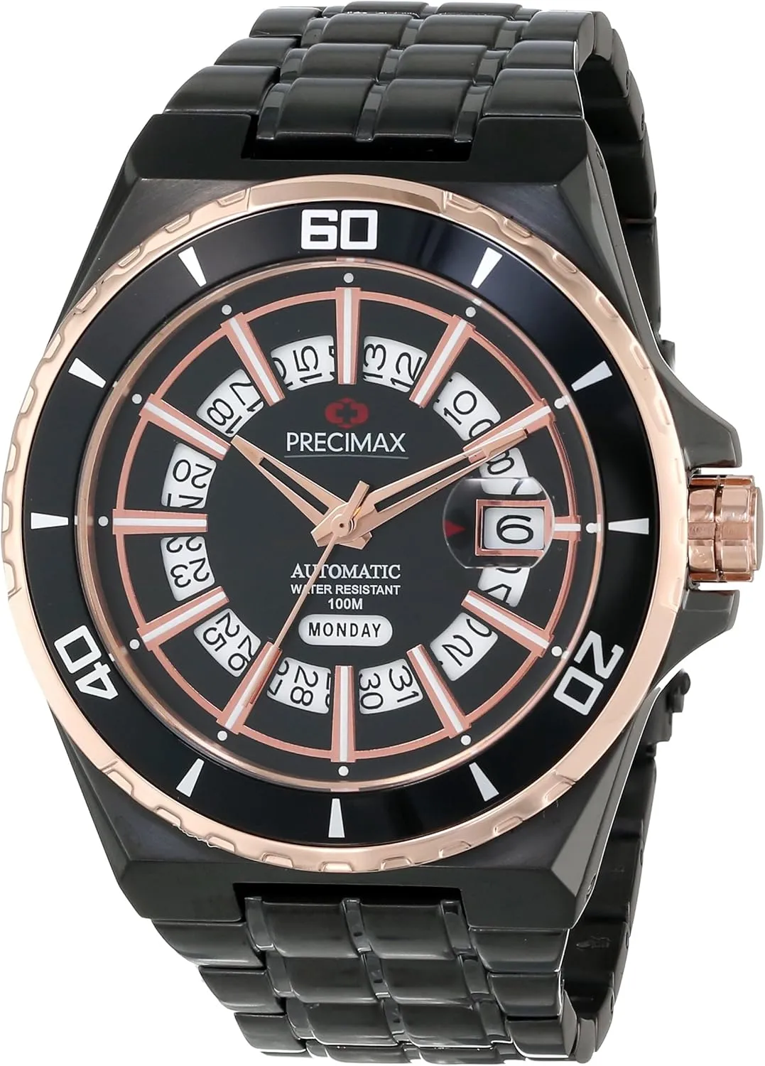 guild Band Watch Men's PX13215 Stark Automatic Black Dial Black Stainless-Steel 