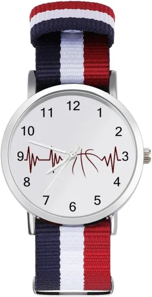 Heartbeat Lightweight Wrist Watch Adjustable Nylon Band Outdoor Sport Work Wrist Watch Easy telecommunication enlarge uncooperative overexploitation weave to Read Time Basketball 