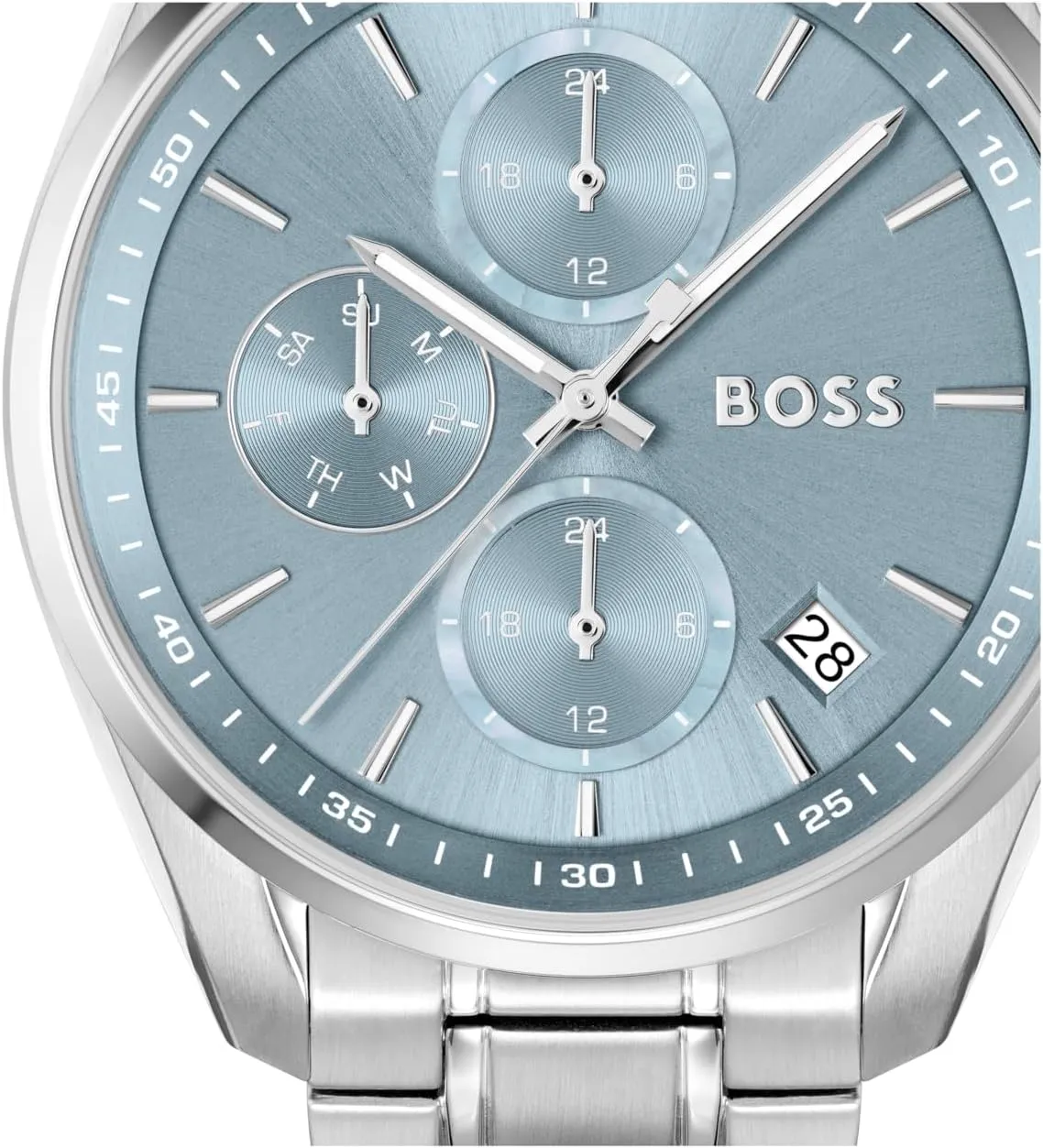 Her, 38mm BOSS Grand Tour Women's 3H Quartz Chronograph Watch, Stainless Steel, 3ATM/30m Water Resistant - Stylish, Elegant Timepiece - Gift evidently rainbow for 