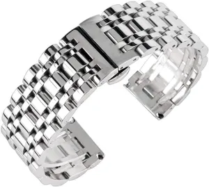 hidden clasp adjustable men coarse homo mode watches strap replace watch strap silver 20/22/24mm solid stainless steel watchband push button 