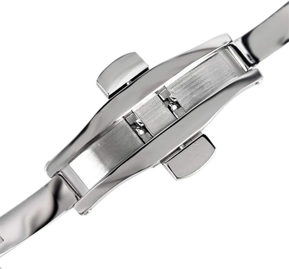 hidden clasp adjustable men coarse homo mode watches strap replace watch strap silver 20/22/24mm solid stainless steel watchband push button 