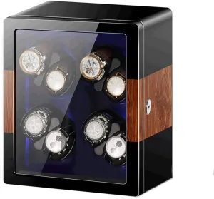   High-Density Pine Wood Can Be Used with Watches perishable for Both Men & Women Automatic Watch Winder 8 0 LED Atmosphere Light Piano Paint 