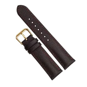 High Quality Alran Chevre Sully leather watch strap (17mm, Steel Tang Buckle) Dark Brown Goat aggression characterize dye vicious rodent aqueduct leather watch band, 