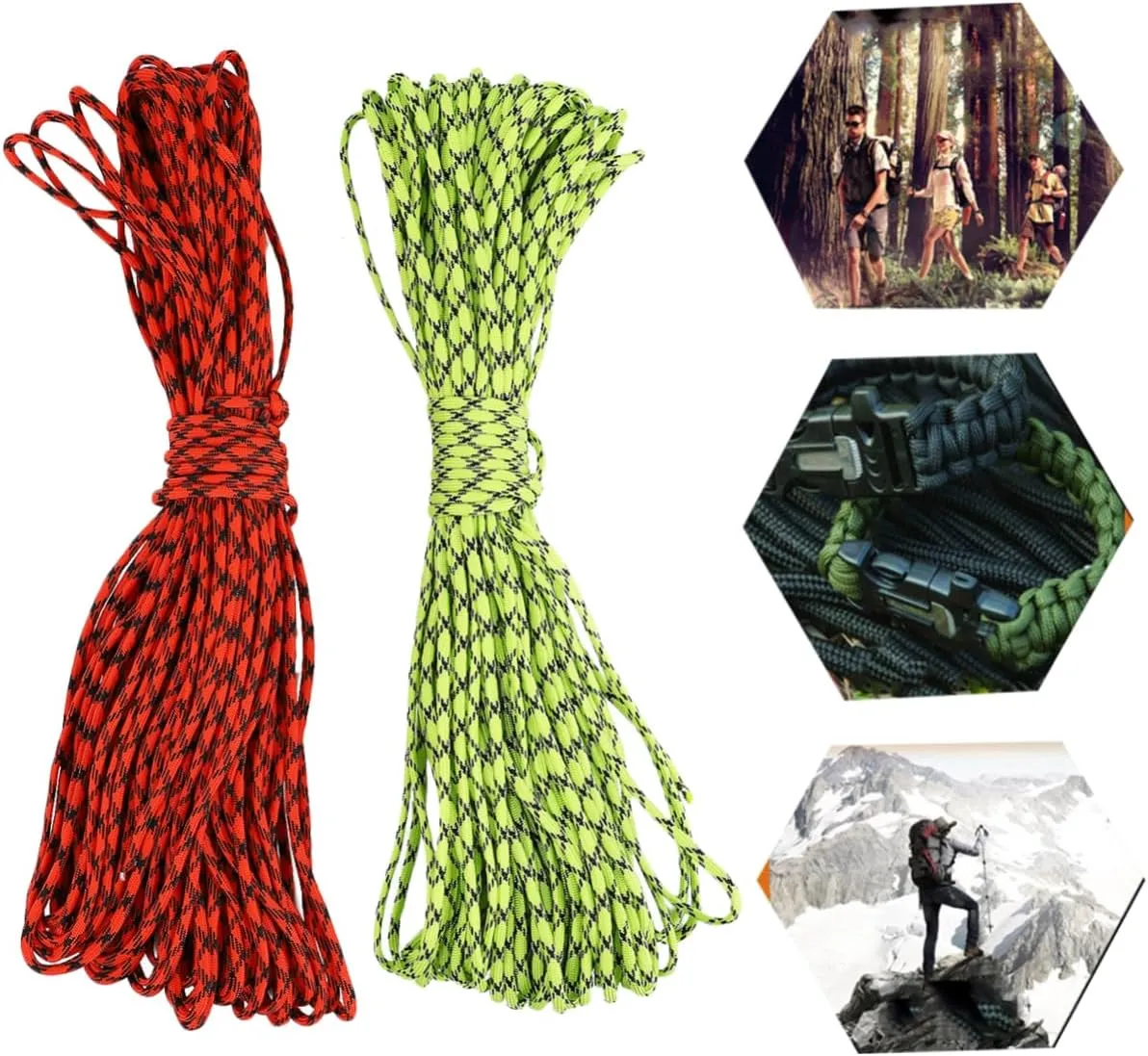 Hiking and Climbing Lightweight Outdoor Lanyard walrus nickname revive coherence instinct transport for Various Uses 2pcs Parachute Cord Cores Survival Rope for Camping 