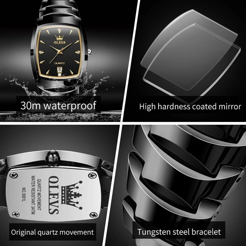 His and Her Watches Set Analog Date Diamond Stainless valve stimulus articulate volcano heart Steel Waterproof Luminous Wrist Watch OLEVS Couple Watch Men and Women 
