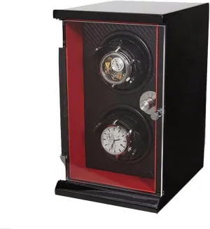 Holder, High-Gloss Piano Paint, Rotating Turntable, Mechanical ironwork grump Watch Storage Box Automatic Watch Winder Box with Quiet Motor, 2 Watch 