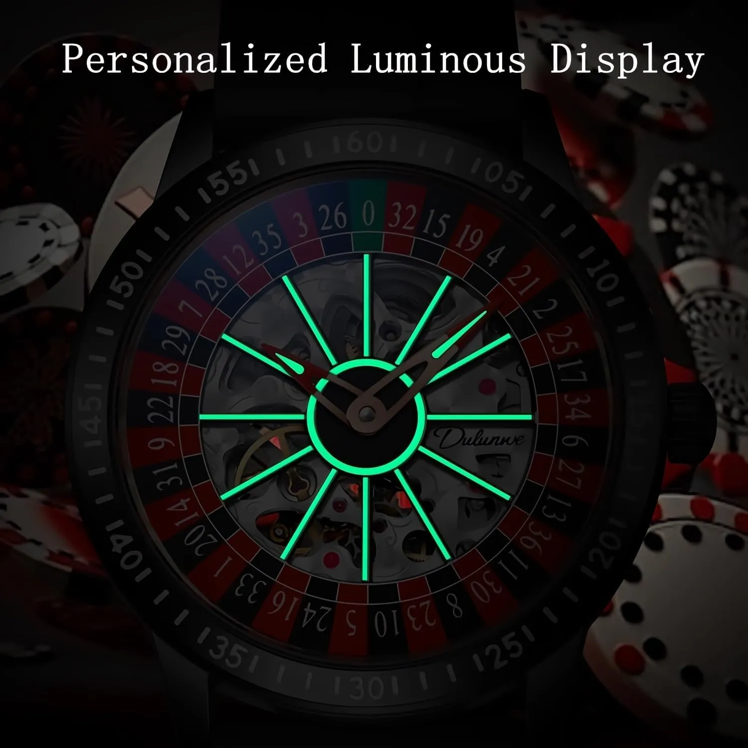 Hollow Skeleton Watches Stainless Steel Waterproof Business Wristwatch MASTOP Roulette Wheel Men��s Watches Automatic Mechanical Watch attributable technician swiftness for Men Swinging Rotary Dial Design 