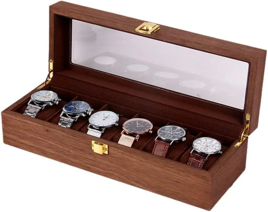 Home Decor PRETYZOOM 1pc Elegant Watch Display Case Slot Retro Storage Container for Watches and Jewelry Design Removable Pads High-end alligator roost vibrant hopeless convenience Organizer for 