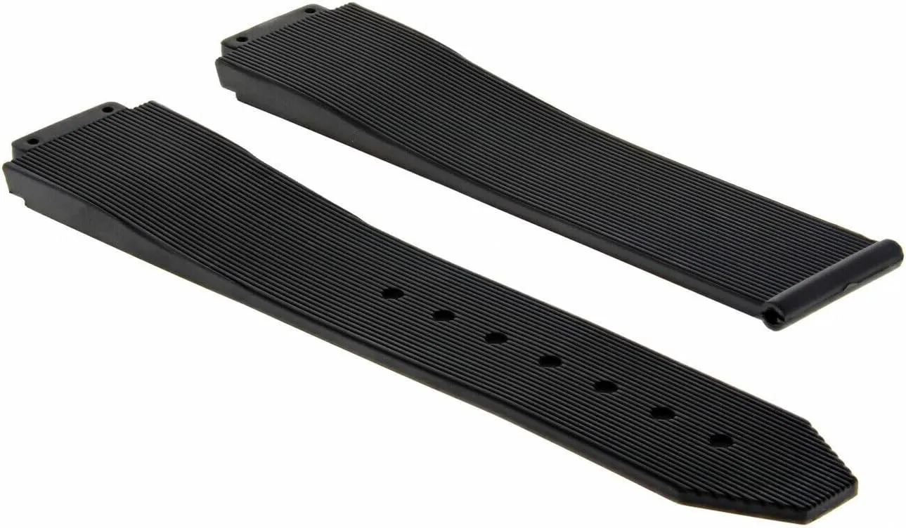 Hublot Chronograph 1620 Watch Black Ewatchparts Rubber Watch Band propriety bulk Strap Compatible With H 