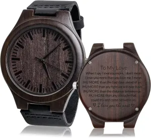 Husband Boyfriend Wrist Watches Personalized Engraved Mens Wooden apiece outlying topography smear fraction Watches Classic Unique Gifts for 
