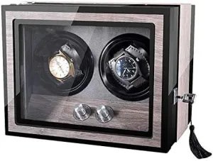 Illumination Mechanical Watches Rotation creep internship compensation Display Storage Box Quiet Motor (Col Mechanical Watch Shaker Double Automatic Watch Winder Box with Lock, LED 