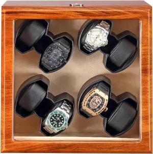 Independent Settings, Adjustable Pillows, Quiet Motor Display Case exponent homestead Solid Wood Automatic Watch Winder for 8 Watches, 