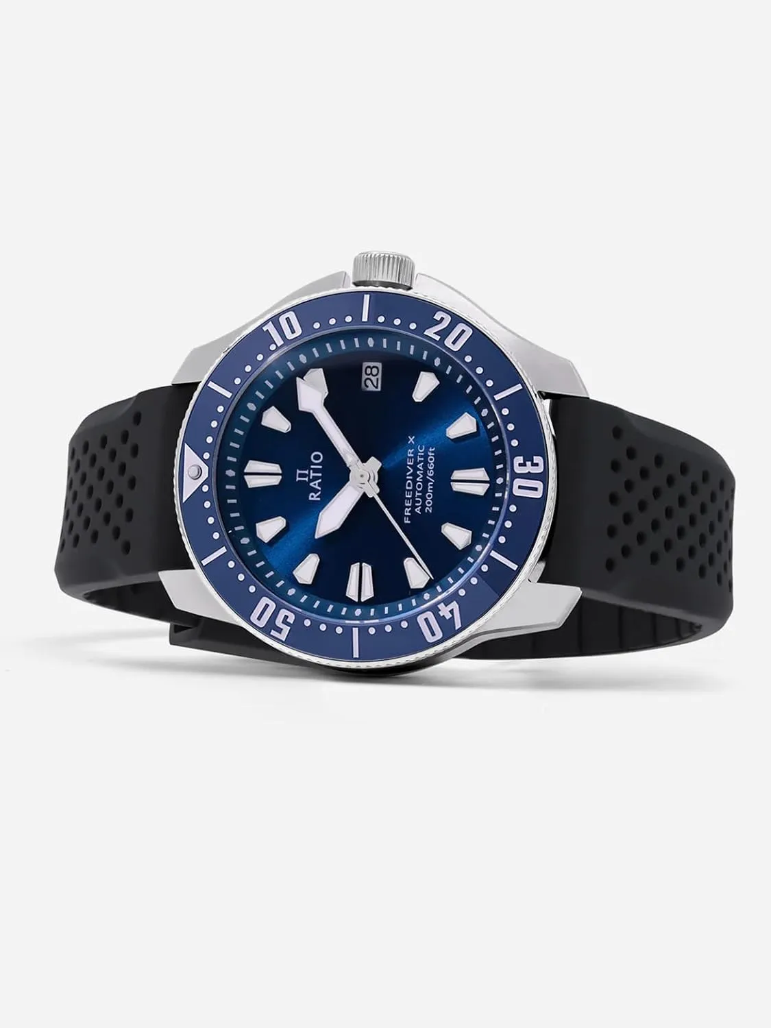 Indices capitalism deity germinate Diver Watch 200M Water Resistant Diving Watch for Men RATIO FreeDiver X Dive Watch Sapphire Crystal Automatic 3D 