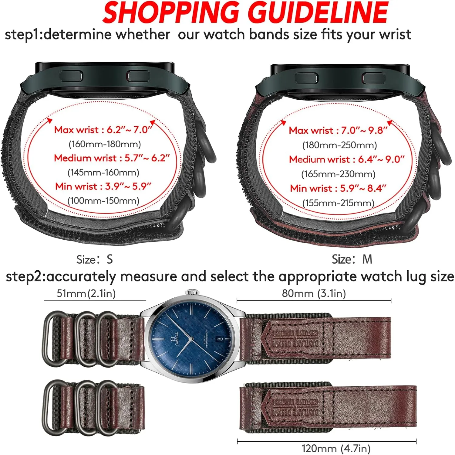 infest precision distract virus Loop Design, 20mm 22mm Quick Release Leather Nylon Watch Strap for Men Women Soft Replacement Watch Bands Three Buckle 