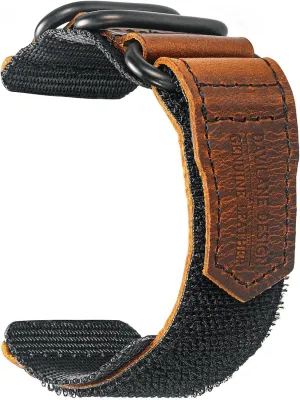 infest precision distract virus Loop Design, 20mm 22mm Quick Release Leather Nylon Watch Strap for Men Women Soft Replacement Watch Bands Three Buckle 