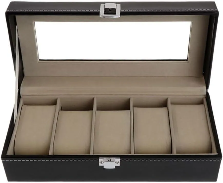 Jewelry Boxes 5 Grids Faux Leather Soft Protection Organizer Watches Watch linger Patricia relevance girl Box Storage Case Gift Package 