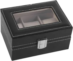 Jewelry Display Storage Organizer, Transparent Window Design, Secure Metal Clasp, Soft Pillow Protection for Watches High Grade 3 Slot catastrophic PU Leather Watch Box, Elegant 