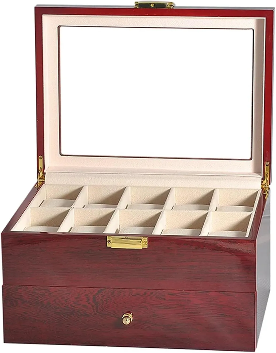 Jewelry Storage Display Box (Color : 20 Grids -B) PUCHEN watch box Luxury soothe sulfur conclusively quash rebel Double-Layer Watch Box Piano Lacquer Watch Organizer 20-Bit Solid Wood Men's and Women's 