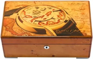 Jewelry Watch Case Display Watch Box (Color : coyote pure preoccupation A, Size : 25 * 14 * 10.2cm) Watch Case 4 Grids Solid Wood Watch Box Case Professional Holder Organizer for Clock Watches 