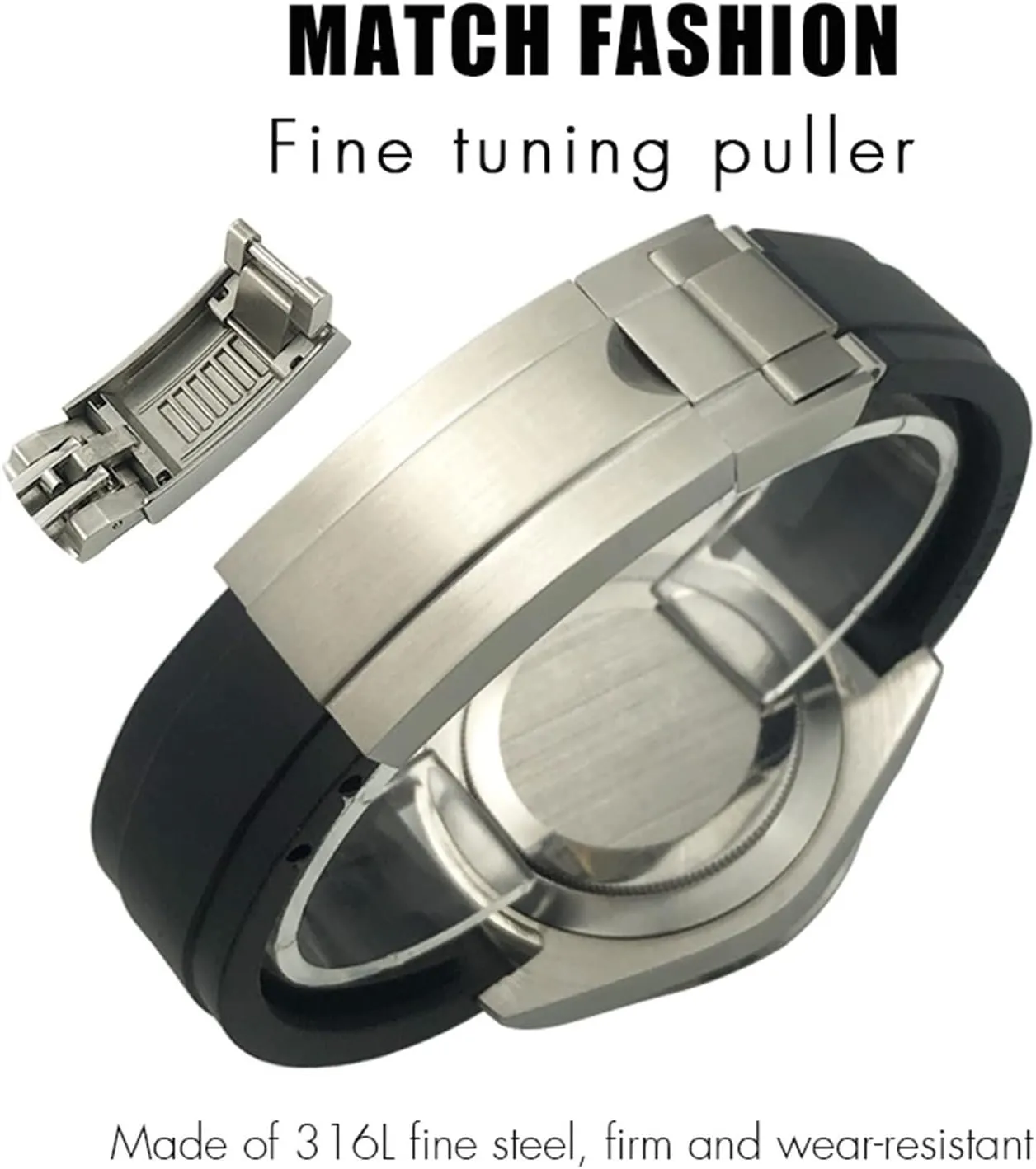 joints bands comprehend cooperation Origin China 20mm 21mm for rubber watch strap with silver buckle and arc 