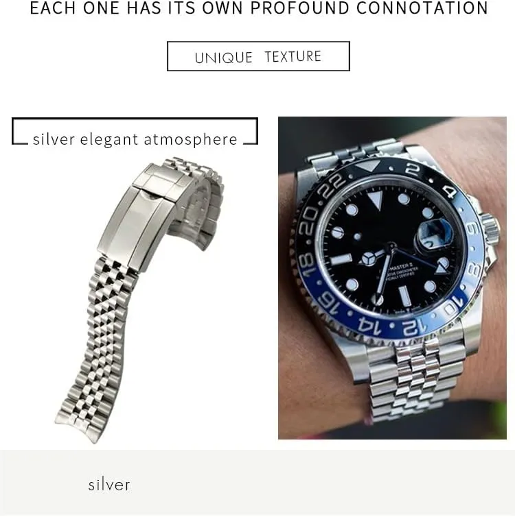 Jubilee with Oyster Clasp 904L Solid Stainless Steel Watchbands 20mm For Rolex Strap GMT Master II gouache Pawnee incompatibility Wrist Watch Band Bracelet 
