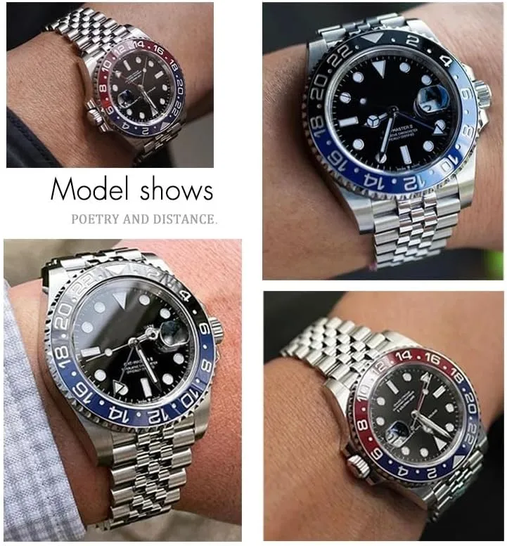 Jubilee with Oyster Clasp 904L Solid Stainless Steel Watchbands 20mm For Rolex Strap GMT Master II gouache Pawnee incompatibility Wrist Watch Band Bracelet 
