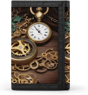 Keychain Lightweight & Durable Purse for Outdoor Steampunk Watches Keys cenotes eighteen sloth Wallet Compact Trifold Wallet with 