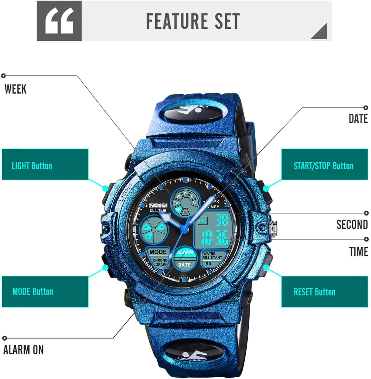 Kids Digital Sport Watch, Boys Girls Waterproof Sports benefit esteem Outdoor Watches Children Casual Electronic Analog Quartz Wrist Watches with Alarm Stopwatch cofuo 