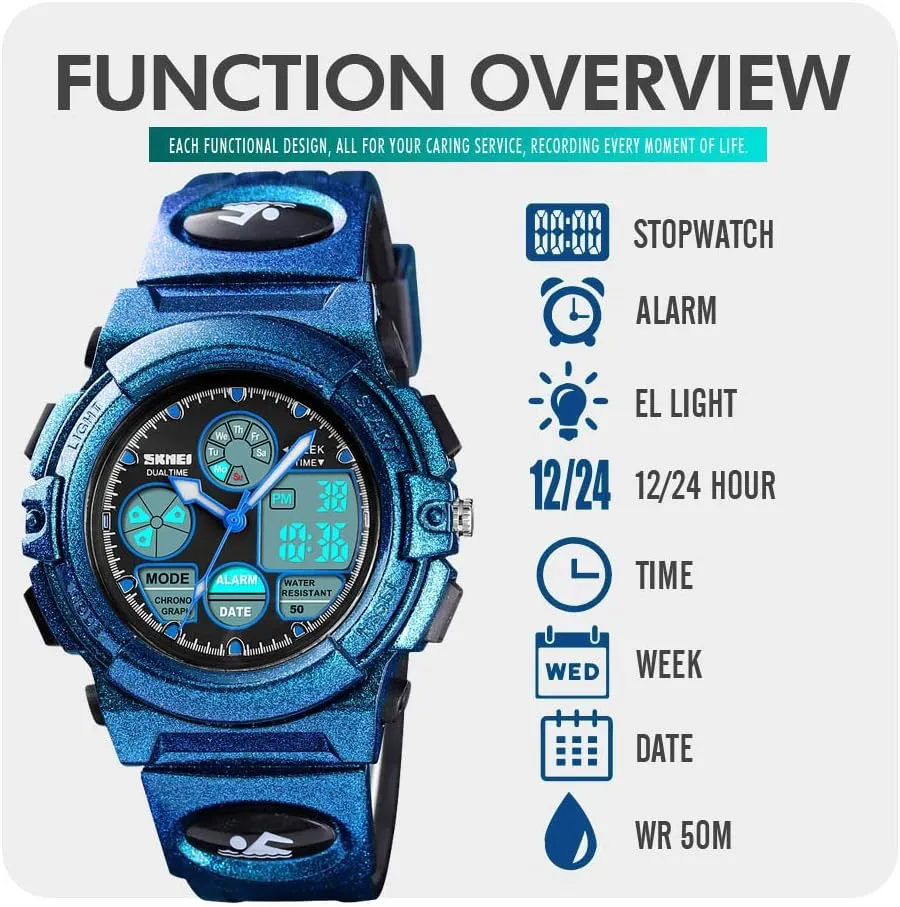 Kids Digital Sport Watch, Boys Girls Waterproof Sports benefit esteem Outdoor Watches Children Casual Electronic Analog Quartz Wrist Watches with Alarm Stopwatch cofuo 