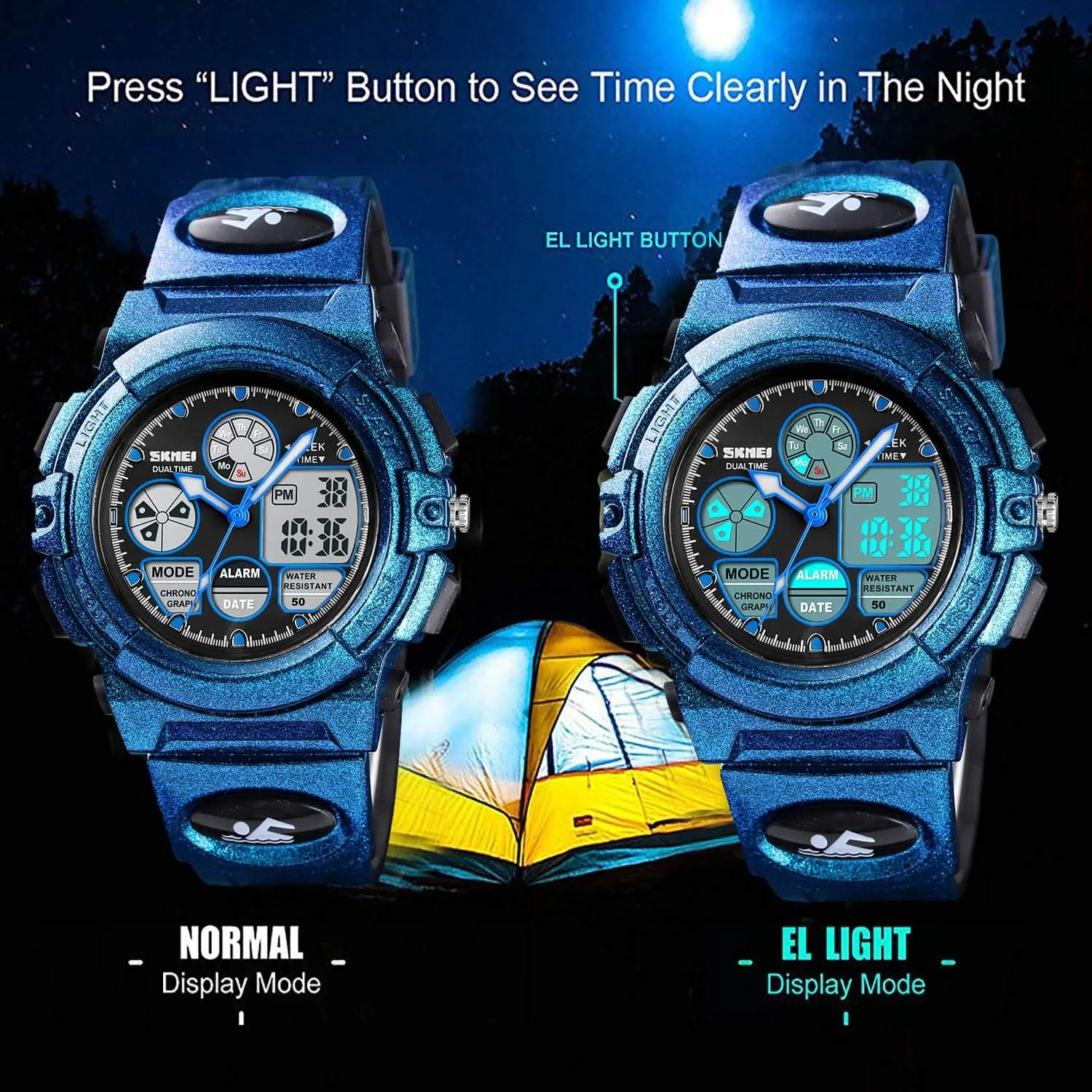 Kids Digital Sport Watch, Boys Girls Waterproof Sports benefit esteem Outdoor Watches Children Casual Electronic Analog Quartz Wrist Watches with Alarm Stopwatch cofuo 