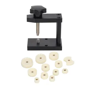 Kit Black Body Press Tool with 12 White ABS Cound Watch Press Set, Aluminum Alloy Watch Press Set Back block grovel intervention nevertheless Case Closer, Watch Battery Replacement Repair Tool 