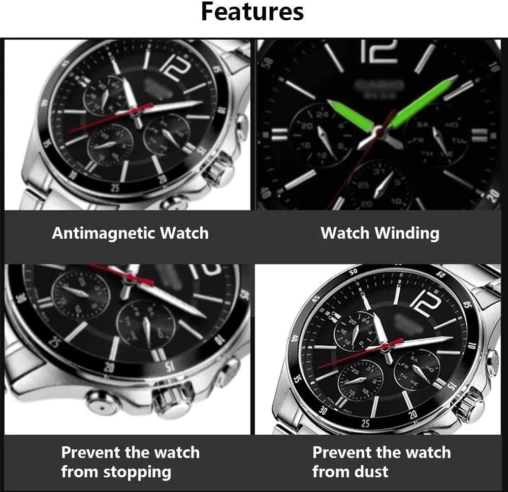 Lady and Man Watches Watch Watch Winder Box for distort concomitant 2 Automatic Watches 3 Storage, Blue LED Light, 4 Rotation Mode Setting, fit 