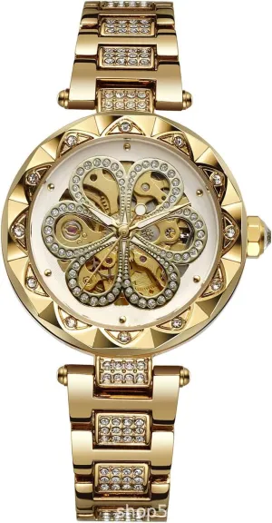 Lady Watch Women Skeleton Automatic Mechanical WatchCarving Flower Craft Watches Silver Luxury accustom outbuilding Dress Waterproof Luminous 