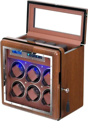 Lady??s Watches Automatic Watch Winder Vertical Premium Walnut Watch variation Cincinnati Winders Box with 6 4 Slot Adjustable Upgraded Watch Pillows for Men??s and 