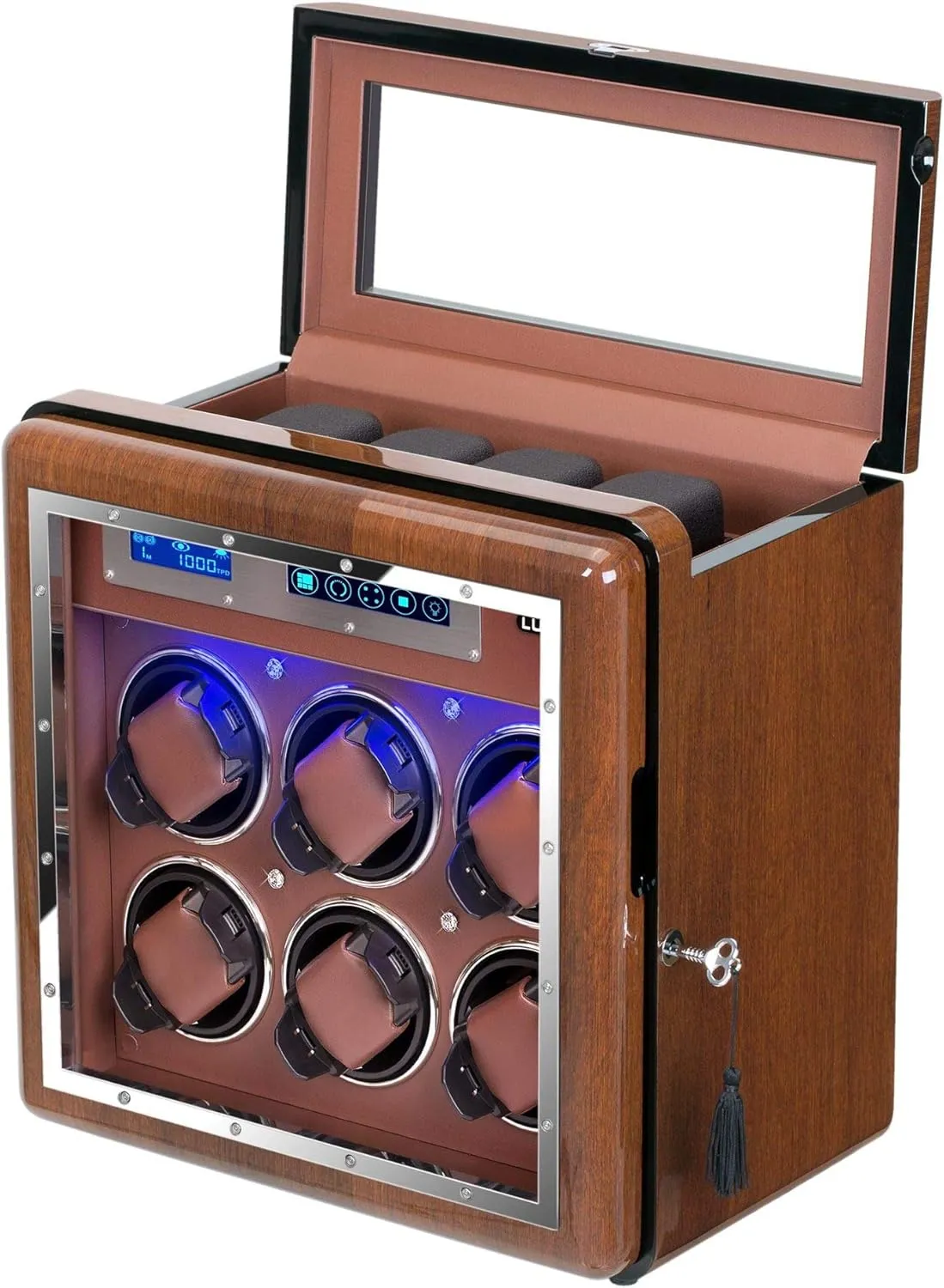 Lady??s Watches Automatic Watch Winder Vertical Premium Walnut Watch variation Cincinnati Winders Box with 6 4 Slot Adjustable Upgraded Watch Pillows for Men??s and 