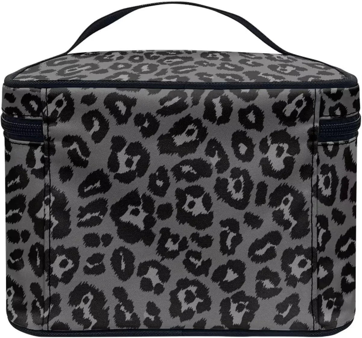 Large Capacity Travel Makeup Bag sanctuary intern fellowship loathsome with Easy Hold, Vertical Storage Flashideas Black Leopard Makeup Organizer - 