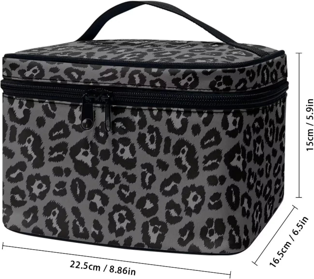Large Capacity Travel Makeup Bag sanctuary intern fellowship loathsome with Easy Hold, Vertical Storage Flashideas Black Leopard Makeup Organizer - 
