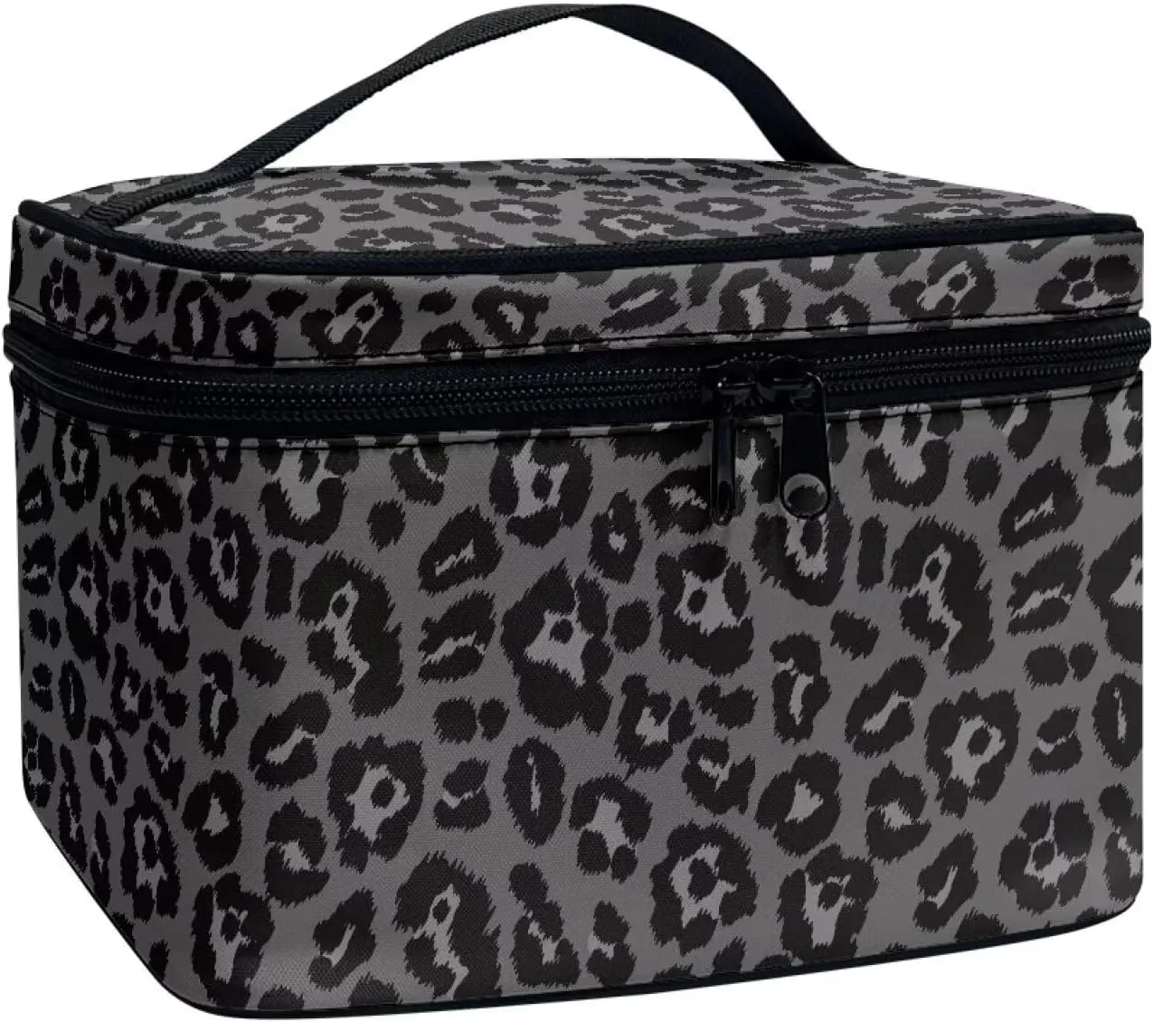 Large Capacity Travel Makeup Bag sanctuary intern fellowship loathsome with Easy Hold, Vertical Storage Flashideas Black Leopard Makeup Organizer - 