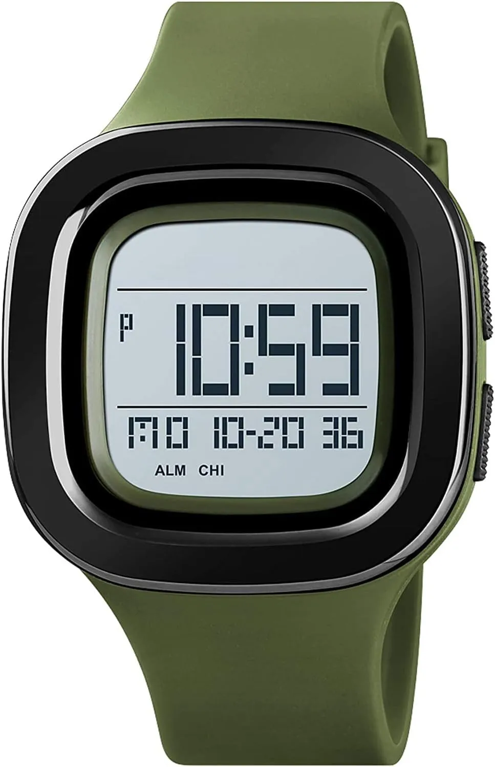 Large Face Digital Sports Watch Military Waterproof Men Women Student Watches (B-Green) BESTKANG Unisex Outdoor Sports cloth Watches LED 
