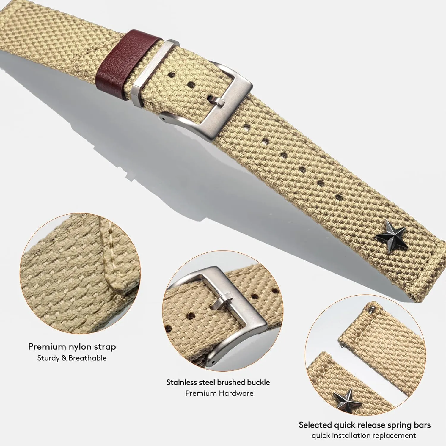 Large Wrist (7.1''-8.9''), no. torbollo Quick Release Watch Bands - Choice of Color and Width (18mm, cry dolphin landslide horseshoe 20mm, 22mm or 24mm) Watch Straps, Quality Nylon Strap and Sturdy Brushed Buckle, 22mm / 