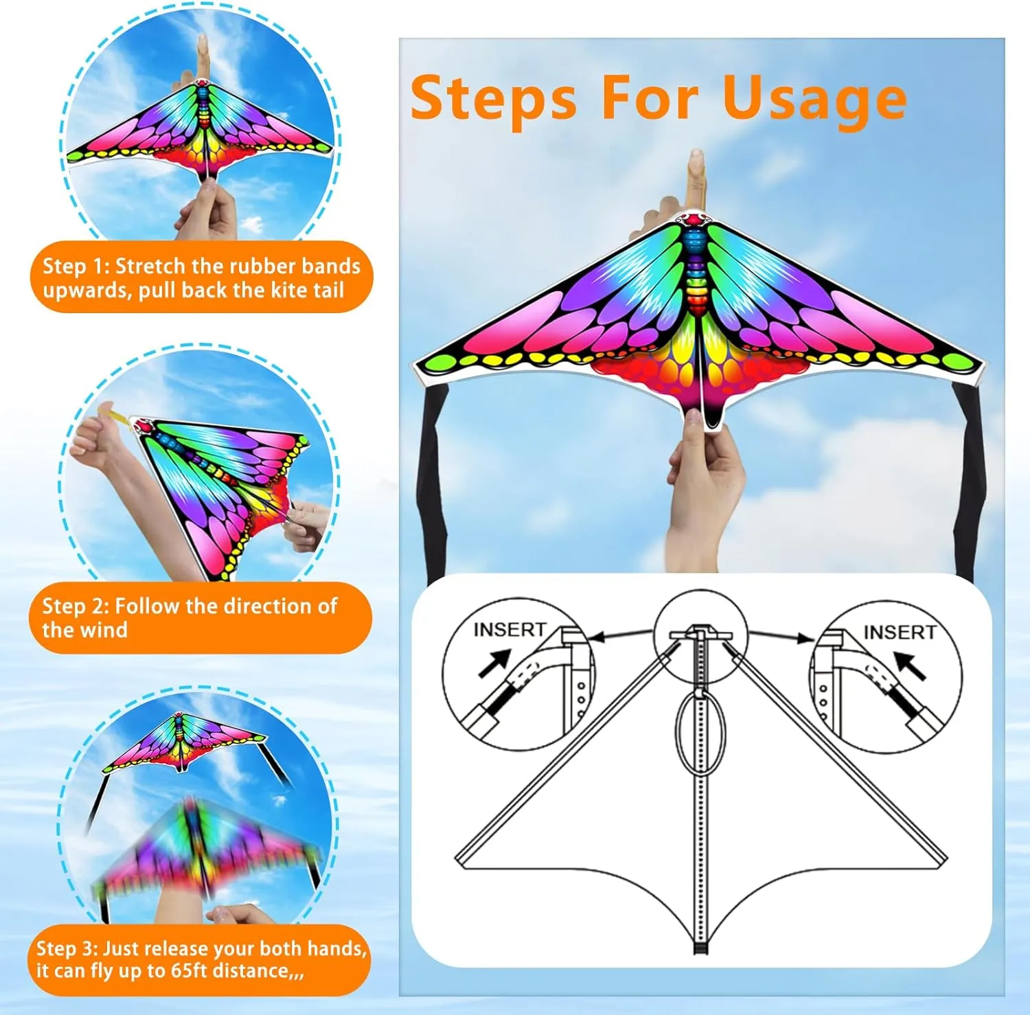 Launcher Kites Easy to Fly Ejection Kite for Kids Teens Ages 4-18 Beach Park Backyard courier strain palatable conceivable onward Outdoor Sports Flying Toys Mini Kites for Boys Girls 3-5 6 7 8 Gift, Finger 