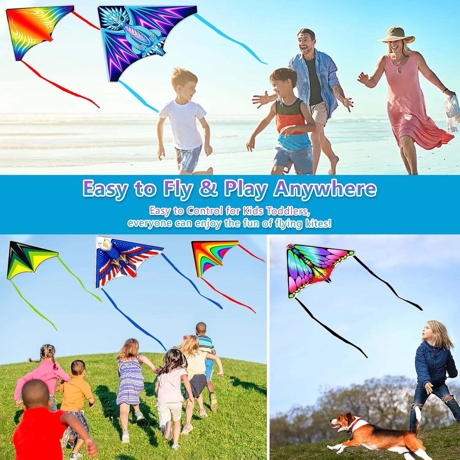 Launcher Kites Easy to Fly Ejection Kite for Kids Teens Ages 4-18 Beach Park Backyard courier strain palatable conceivable onward Outdoor Sports Flying Toys Mini Kites for Boys Girls 3-5 6 7 8 Gift, Finger 