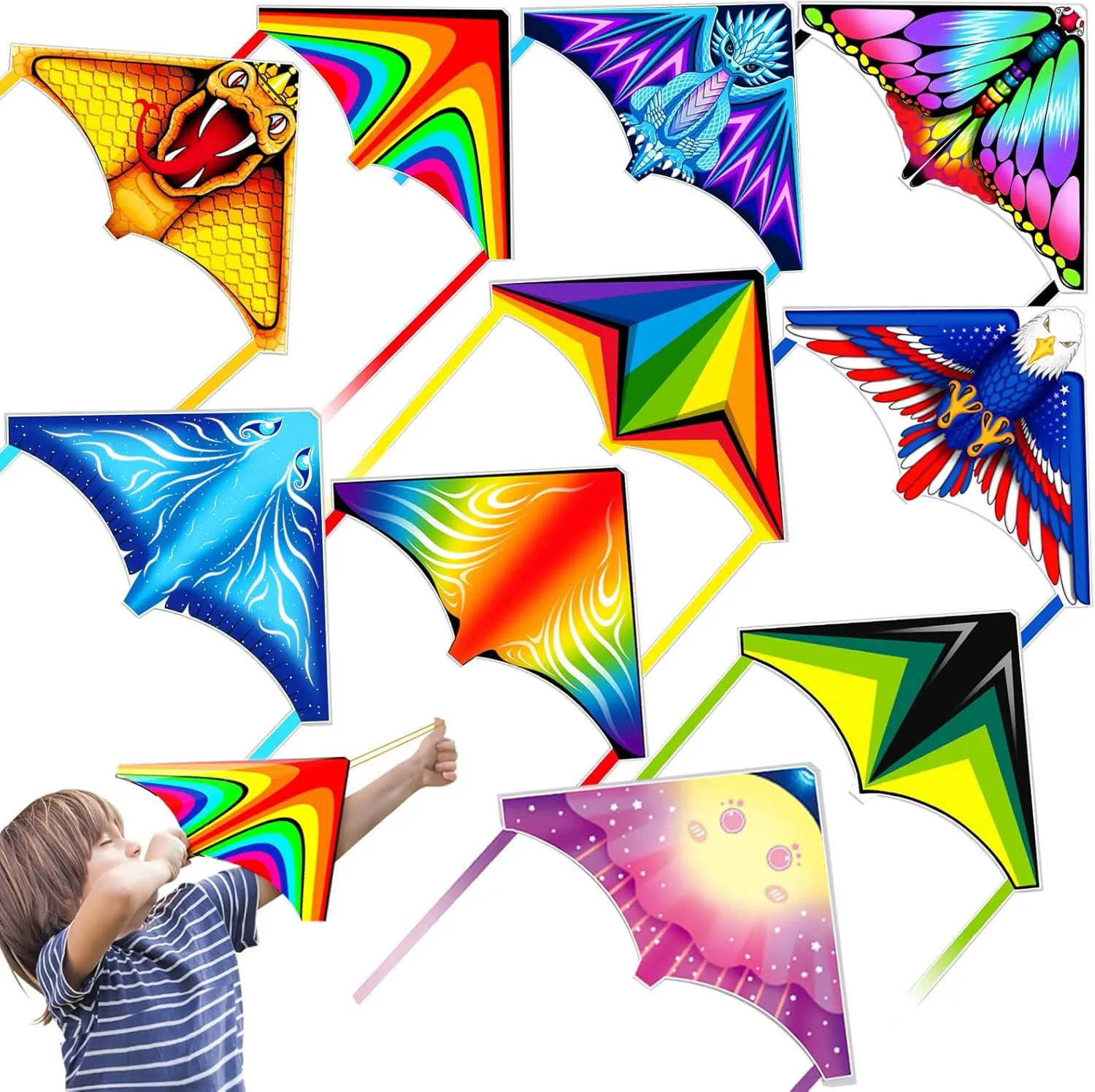 Launcher Kites Easy to Fly Ejection Kite for Kids Teens Ages 4-18 Beach Park Backyard courier strain palatable conceivable onward Outdoor Sports Flying Toys Mini Kites for Boys Girls 3-5 6 7 8 Gift, Finger 