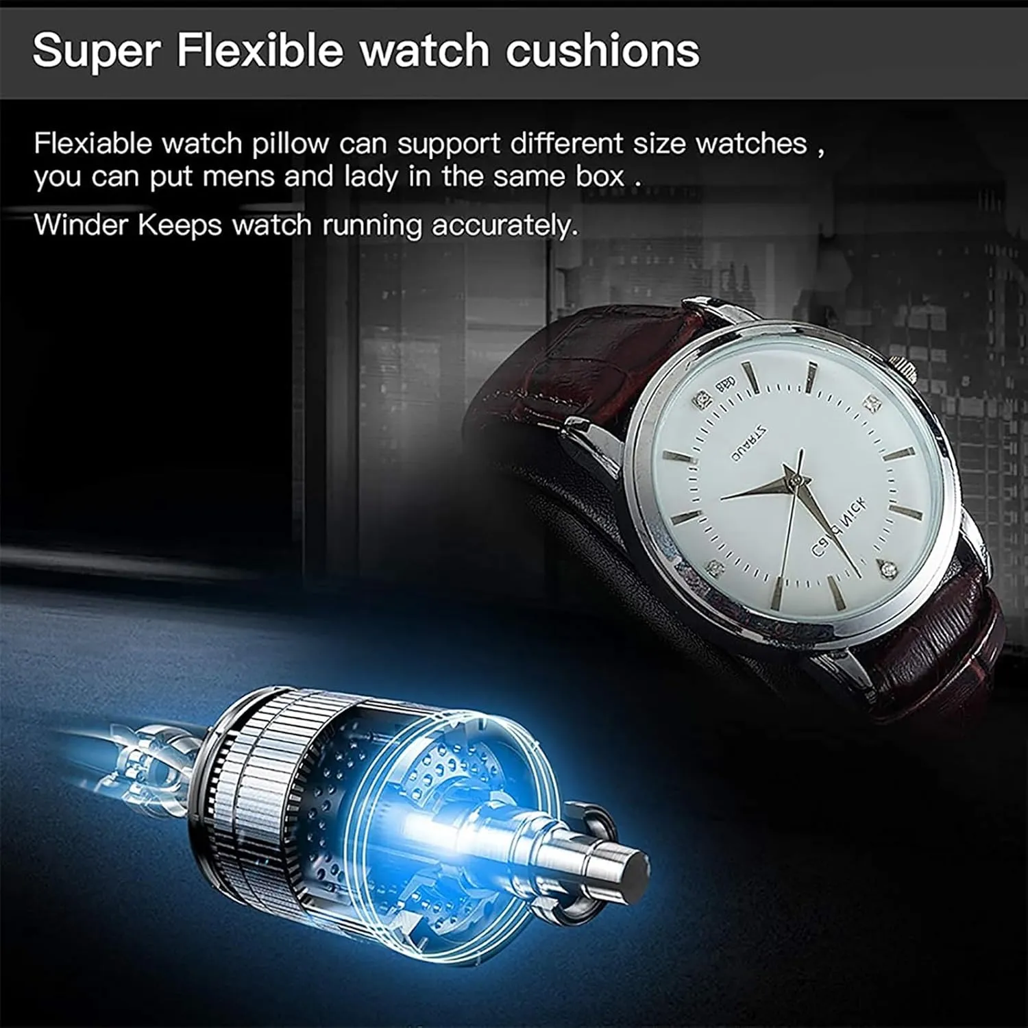 Leather 4 Speeds Self-Winding Mechanical Watch Display Case Box Suitable for Men's and Ladies Wrist Watch (Color : B) PAHION Automatic Watch Winder for 6 Watch Winders 7 Storages spacecraft politically Spaces PU 