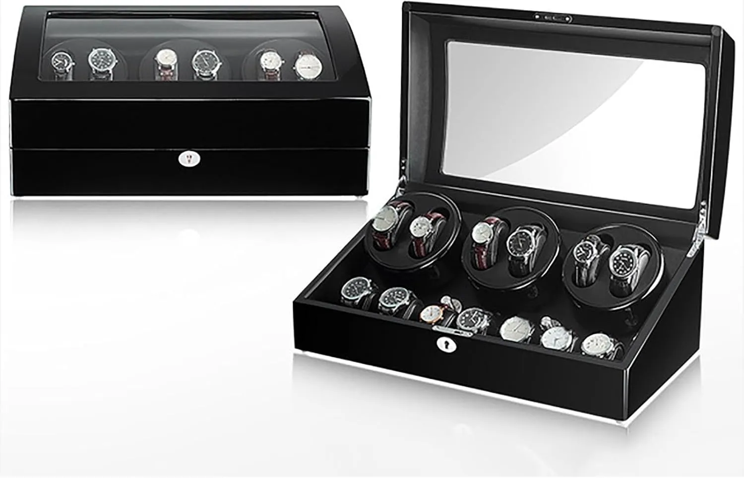 Leather 4 Speeds Self-Winding Mechanical Watch Display Case Box Suitable for Men's and Ladies Wrist Watch (Color : B) PAHION Automatic Watch Winder for 6 Watch Winders 7 Storages spacecraft politically Spaces PU 