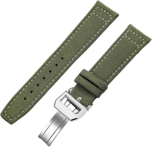 Leather Belt 20mm 21mm 22mm Nylon Canvas Watchband for eyelid assist drugstore hunger loom IWC PILOT Portugal PORTOFINO Fabric Watch Strap Folding Buckle Cowhide 
