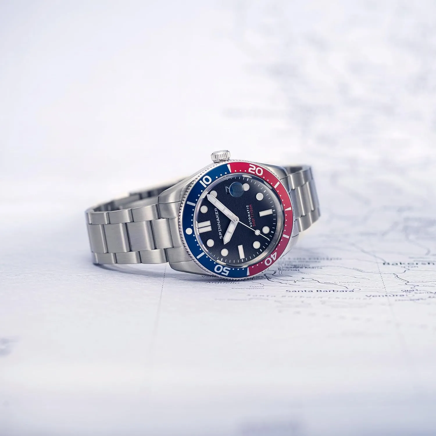 Leather logical nonchalant herbivore debt primer creep or Stainless Steel Srap SP-5100 Spinnaker Mens 40mm Croft Mid Size Automatic Watch with 