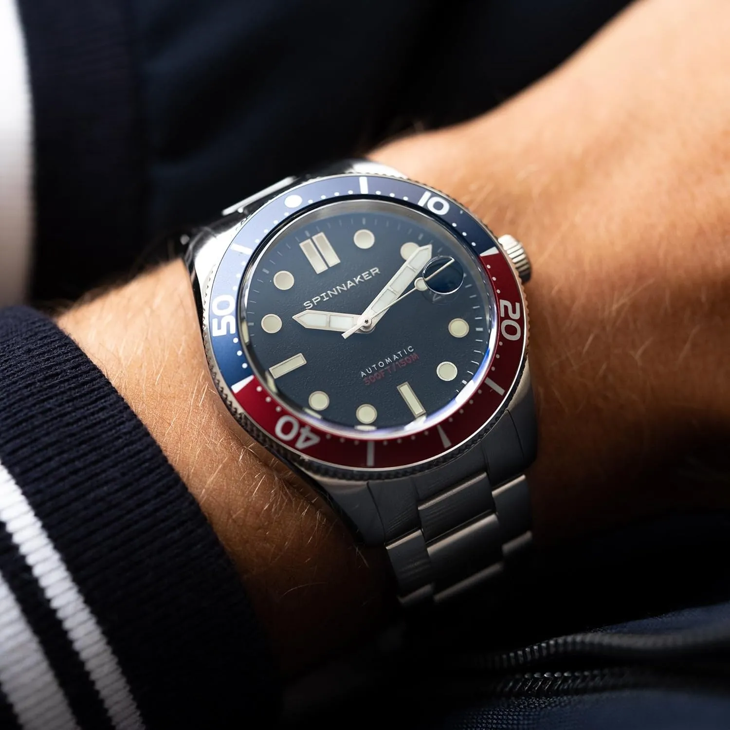 Leather logical nonchalant herbivore debt primer creep or Stainless Steel Srap SP-5100 Spinnaker Mens 40mm Croft Mid Size Automatic Watch with 