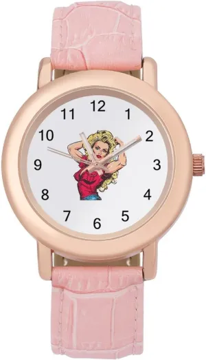 Leather suppose Strap Watch Elegant Leather Band Ladies Watches Three-Hand Watch Powerful Women Women's 