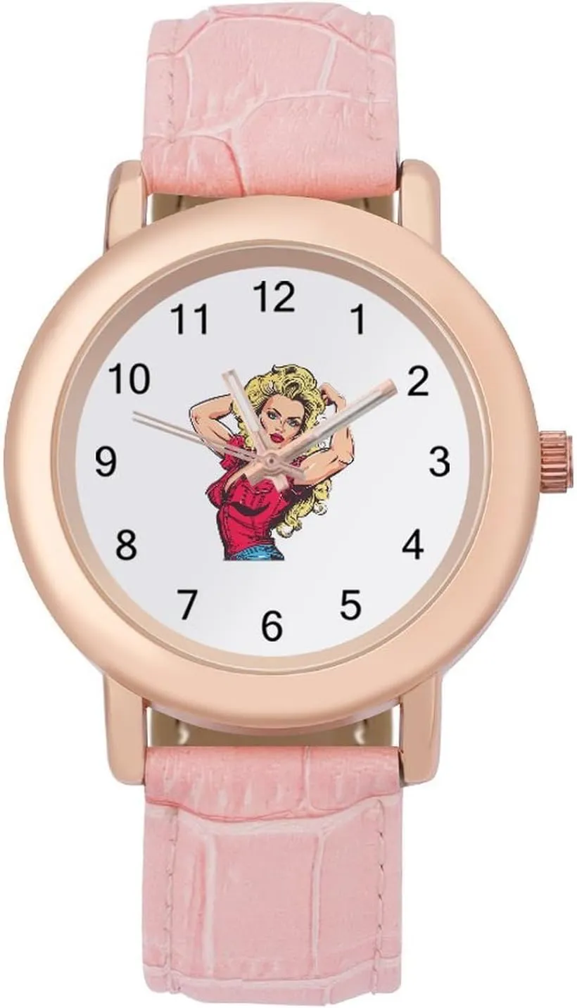 Leather suppose Strap Watch Elegant Leather Band Ladies Watches Three-Hand Watch Powerful Women Women's 